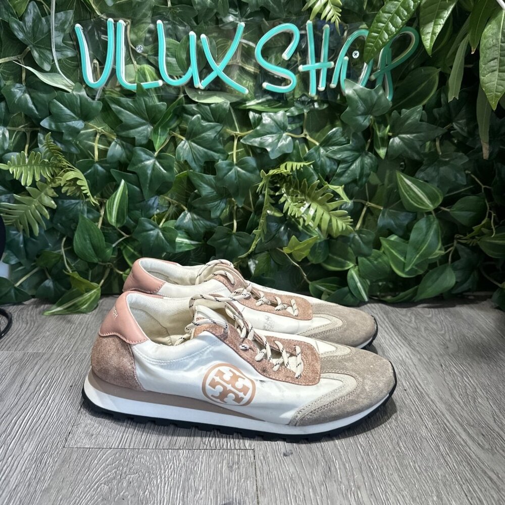 Tory Burch White and Brown Sneakers